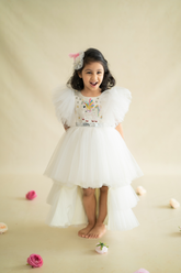 White unicorn high low gown